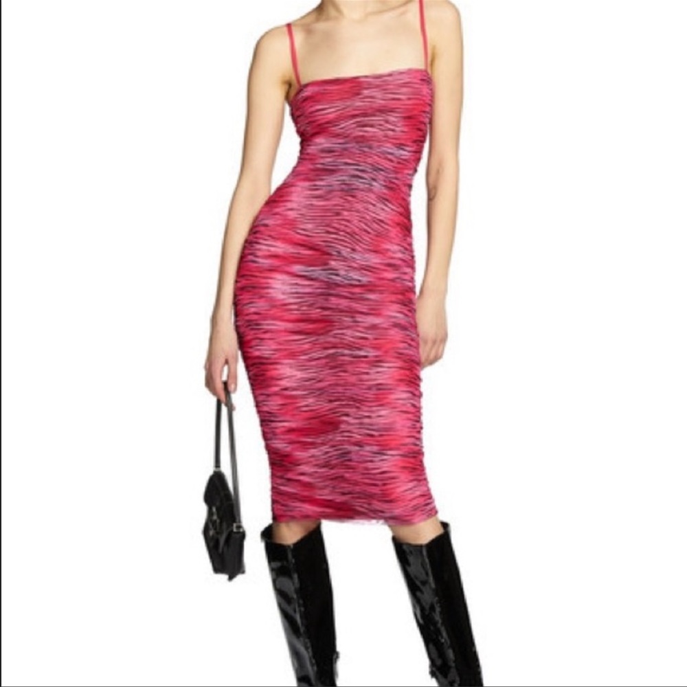 Iamgia pink zebra midi dress